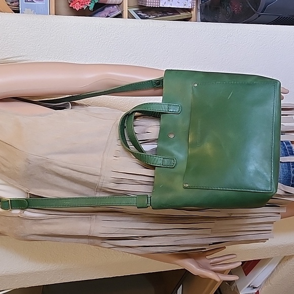 Portland Leather Cowboy Mint Mini Crossbody Tote Bag with Minimalist Design, EUC - Picture 16 of 17